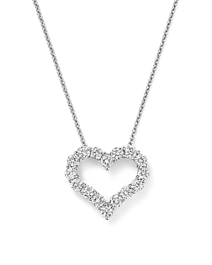 Diamond Heart Pendant Necklace in 14K White Gold, 1.0 ct. t.w. - 100% Exclusive