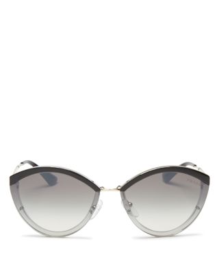 Mirrored Oval Sunglasses, 64mm 