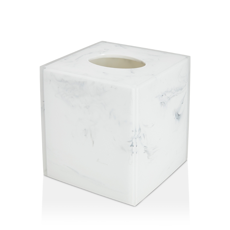 Kassatex Marmol Tissue Holder In White/black