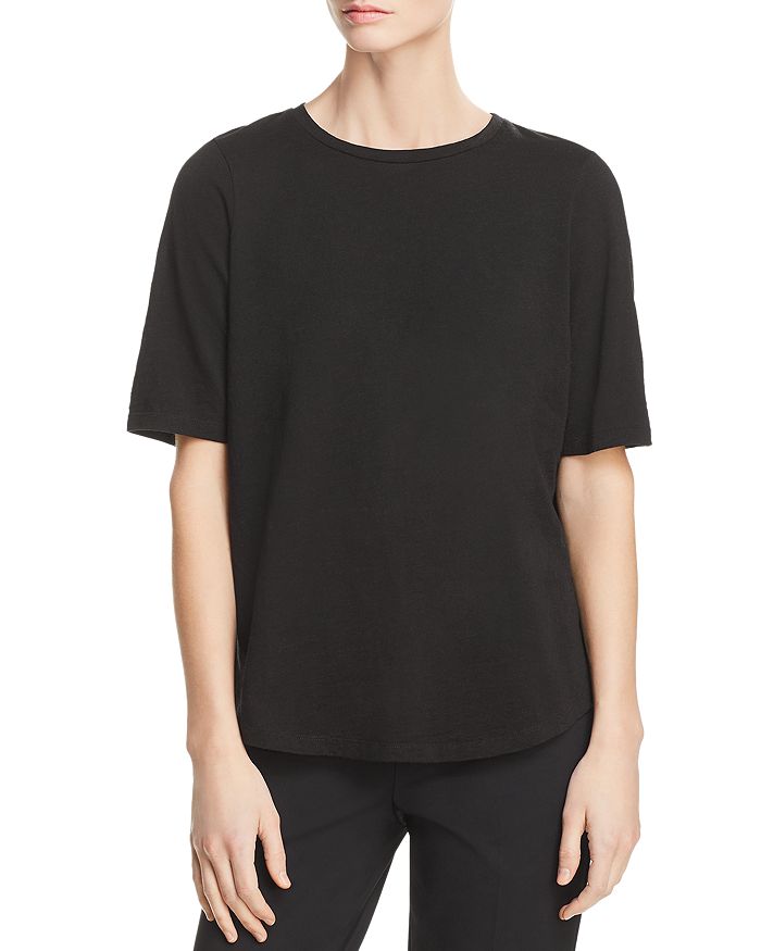 Eileen Fisher System Organic Cotton Tee In Black