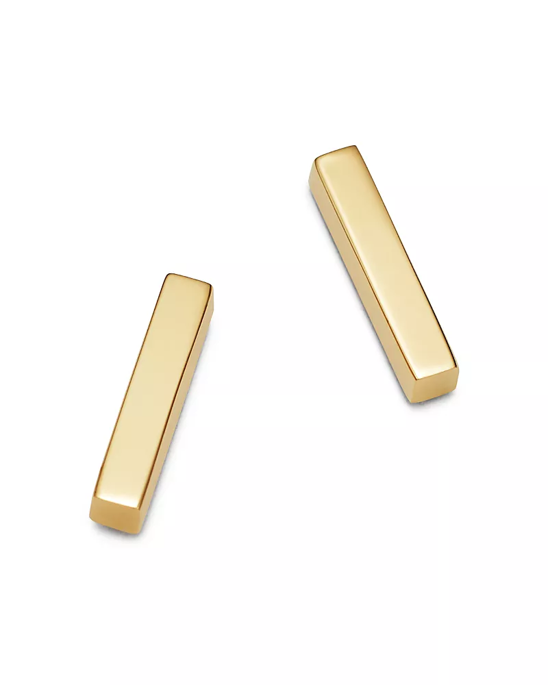 Moon & Meadow Bar Stud Earrings in 14K Yellow Gold - Exclusive