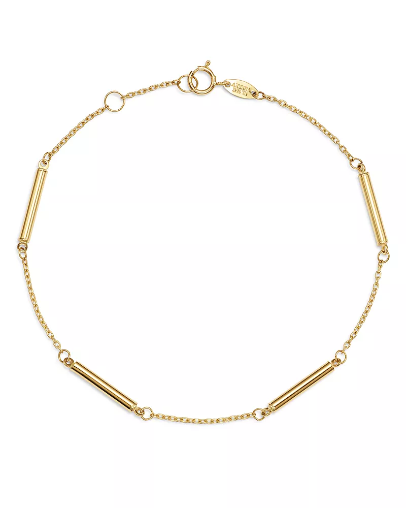 Moon & Meadow Bar Station Bracelet in 14K Yellow Gold - Exclusive