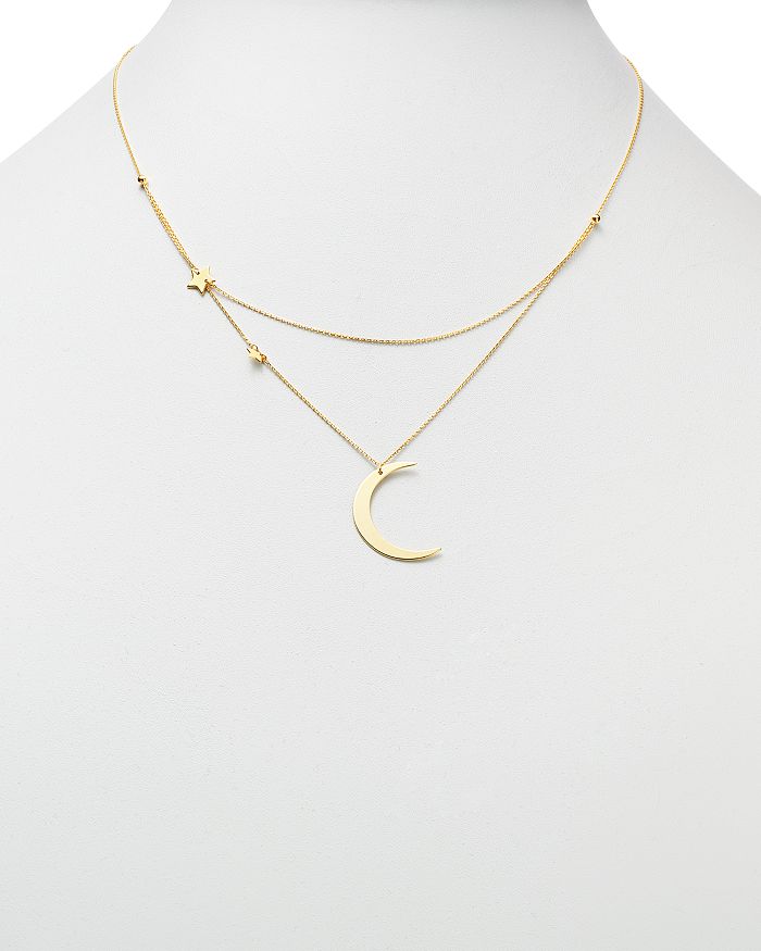 Shop Moon & Meadow Crescent & Star Charm Layered Necklace In 14k Yellow Gold, 18 - 100% Exclusive