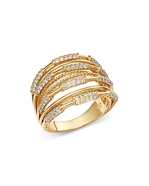 BLOOMINGDALE'S DIAMOND MULTI-ROW RING IN 14K YELLOW GOLD, 0.70 CT. T.W- 100% EXCLUSIVE,RG998-.7W4Y