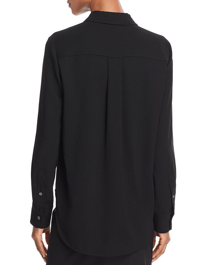 Shop Theory Sunaya Silk-stretch Shirt In Black