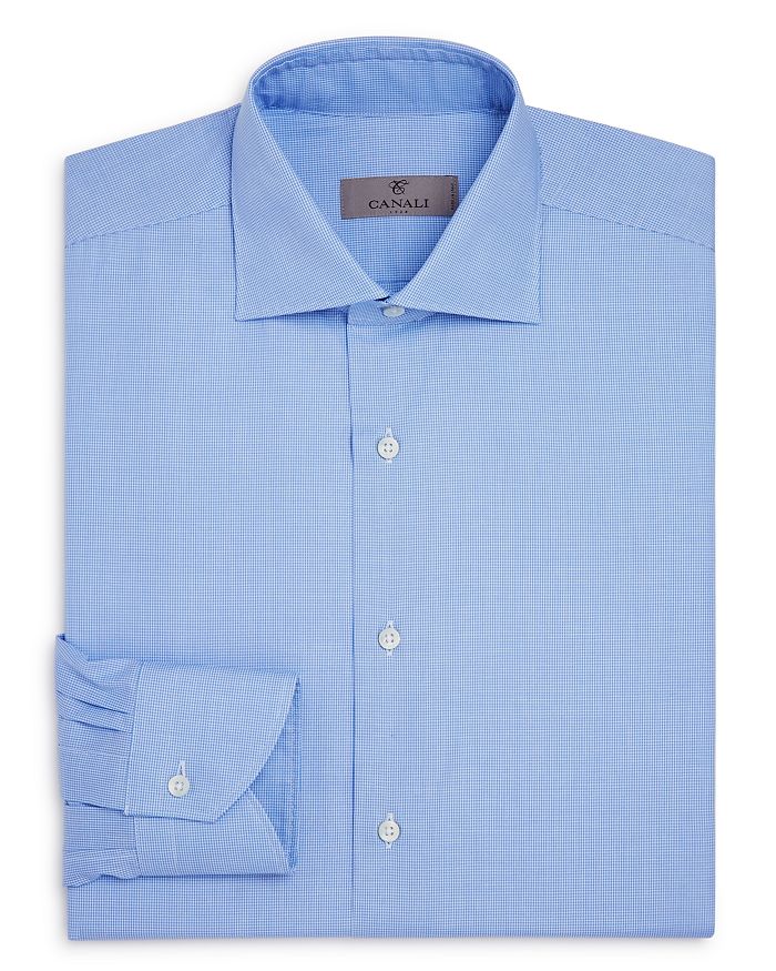 Canali Crosshatch Textured Solid Regular Fit Dress Shirt | Bloomingdale's