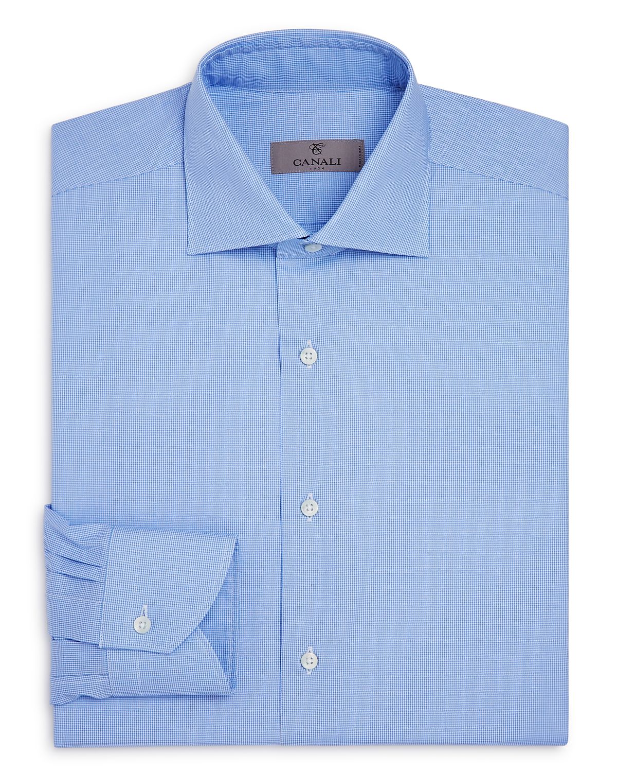 Canali Crosshatch Textured Solid Regular Fit Dress Shirt