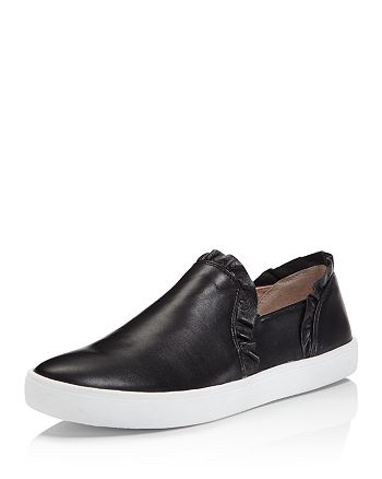 kate spade new york Women's Lilly Ruffle Trim Leather Slip-On Sneakers |  Bloomingdale's