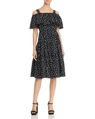 Vero Moda Loka Polka-Dot Cold-Shoulder Dress | Bloomingdale's