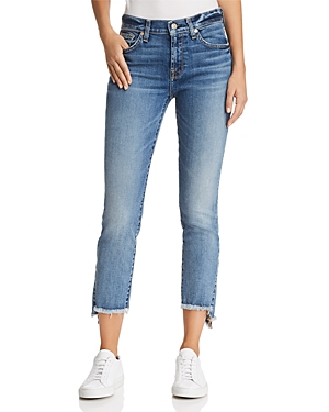 7 FOR ALL MANKIND SKINNY FRAYED-HEM JEANS IN CANYON RANCH,AU837144A