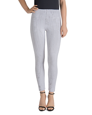 Shop Lyssé Toothpick Denim Leggings In Grey Tie Dye