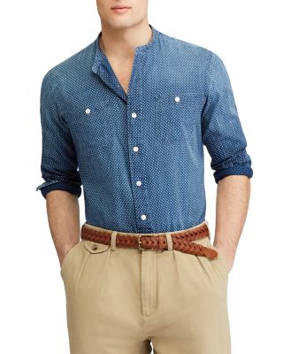 ralph lauren band collar shirt