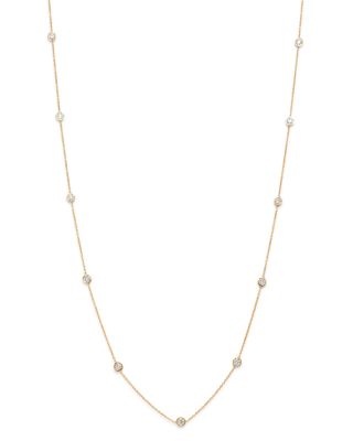 14k diamond station necklace