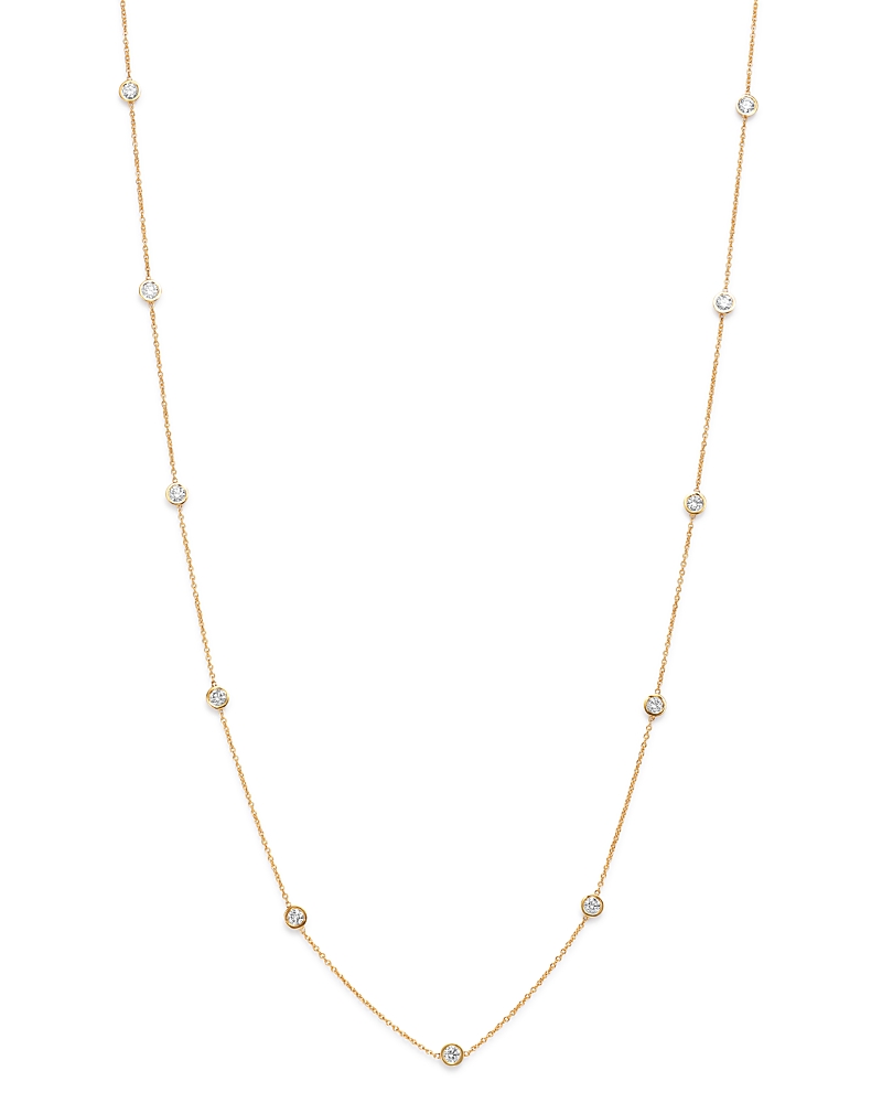 Diamond Station Necklace in 14K Yellow Gold, 1.0 tcw