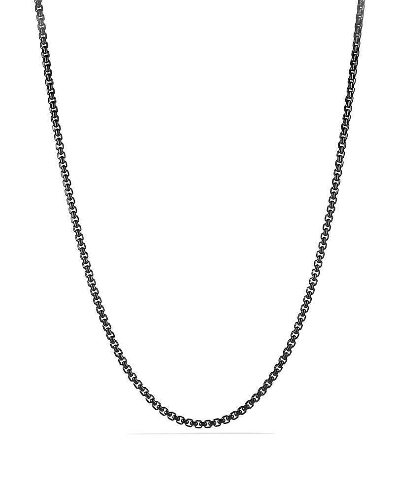 David Yurman Men's Box Chain Necklace in Darkened Stainless Steel, 4mm