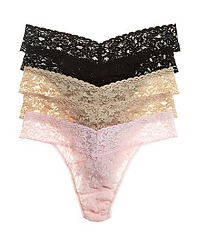 Shop Hanky Panky Nude Illusion Lace-Trimmed Mesh G-String Thong