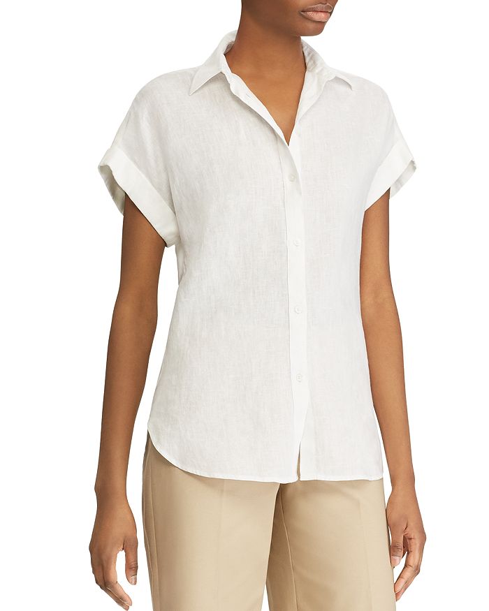 Ralph Lauren Linen Dolman Sleeve Button Down Shirt