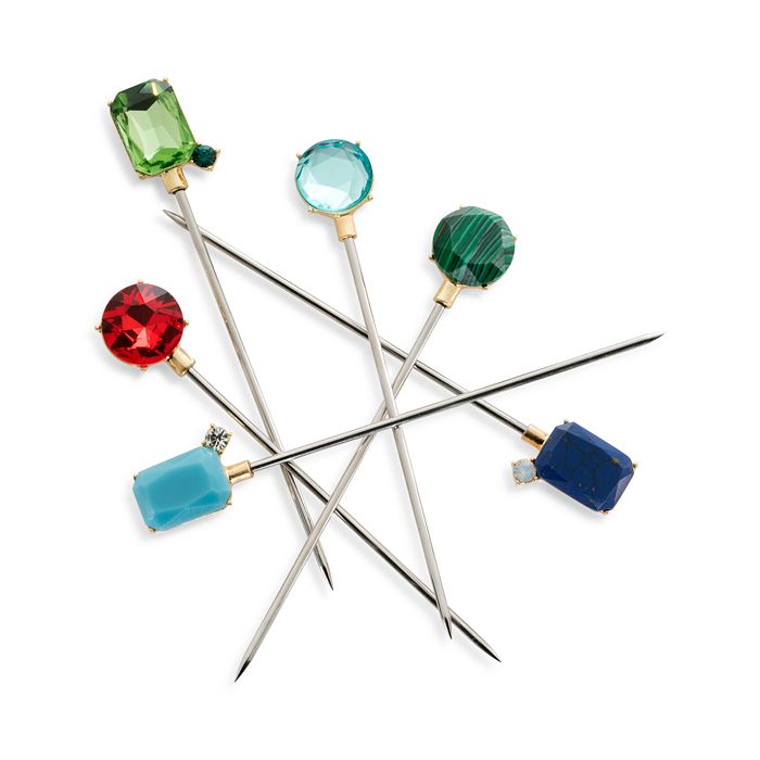 Joanna Buchanan Set-of-six Gemstone Cocktail Picks In Multi