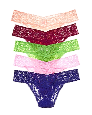 Hanky Panky Signature Original-rise Thongs, Set Of 5 In Brights