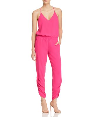 pink crushed velvet jumpsuit