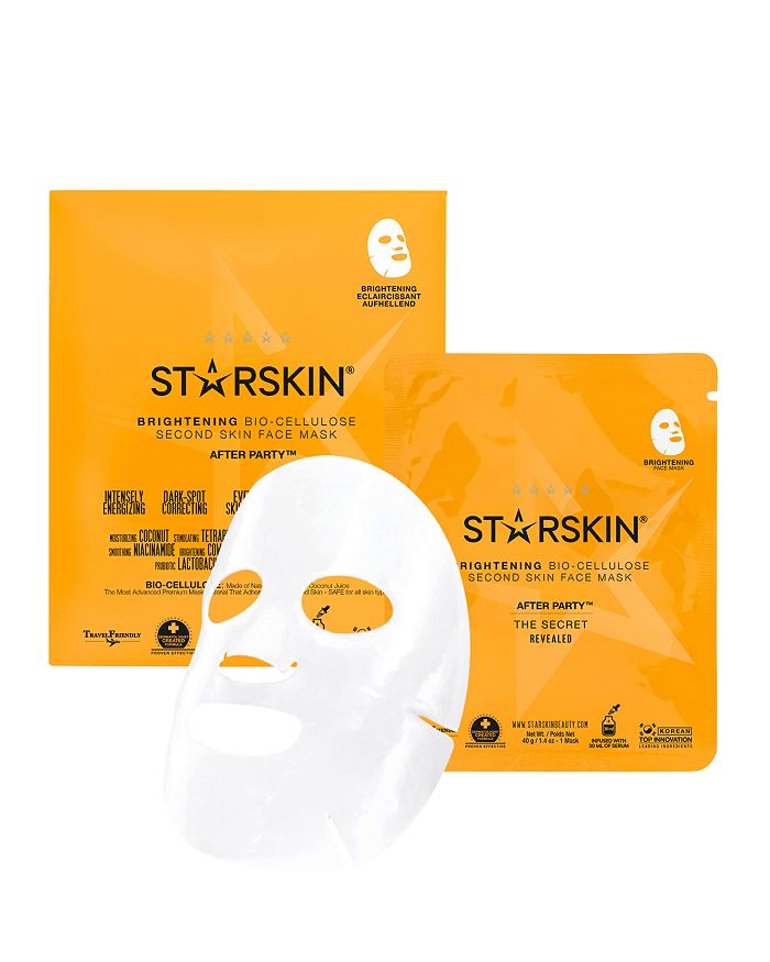 STARSKIN AFTER PARTY BRIGHTENING BIO-CELLULOSE SECOND SKIN FACE MASK,SST005