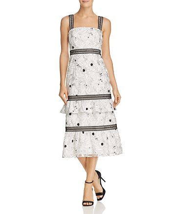 Aidan By Aidan Mattox Women's Satin Floral Print Midi Dress White Size 12