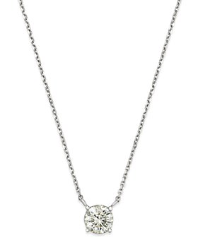 Bloomingdale's - Diamond Solitaire Pendant Necklace in 14K White Gold - 100% Exclusive
