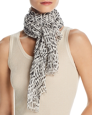 EILEEN FISHER TEXTURED GEOMETRIC-PRINT SCARF,S8CIP-A0192M
