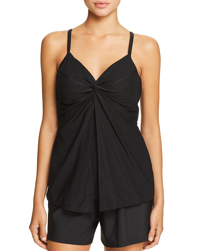 Miraclesuit Four Tops Love Knot Tankini Top In Black