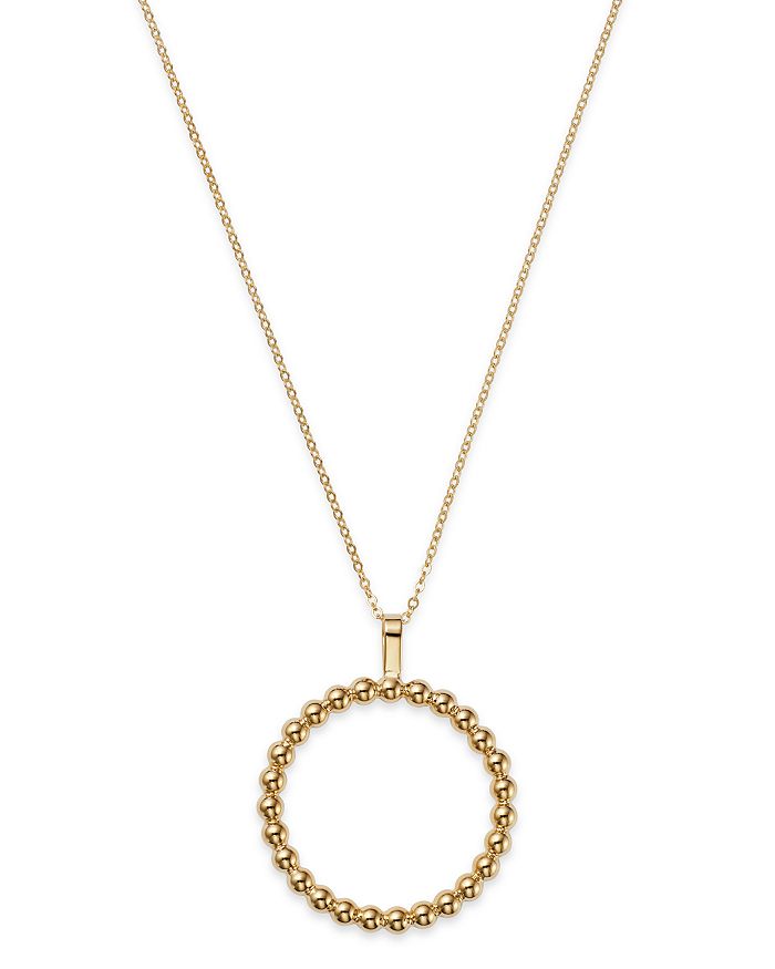 Bloomingdale's Milgrain Circle Pendant Necklace in 14K Yellow Gold ...