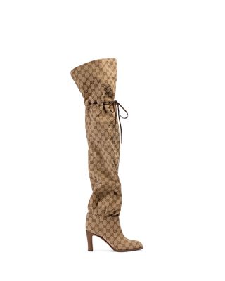 Gucci Women's GG Canvas Over-the-Knee Boots | Bloomingdale's