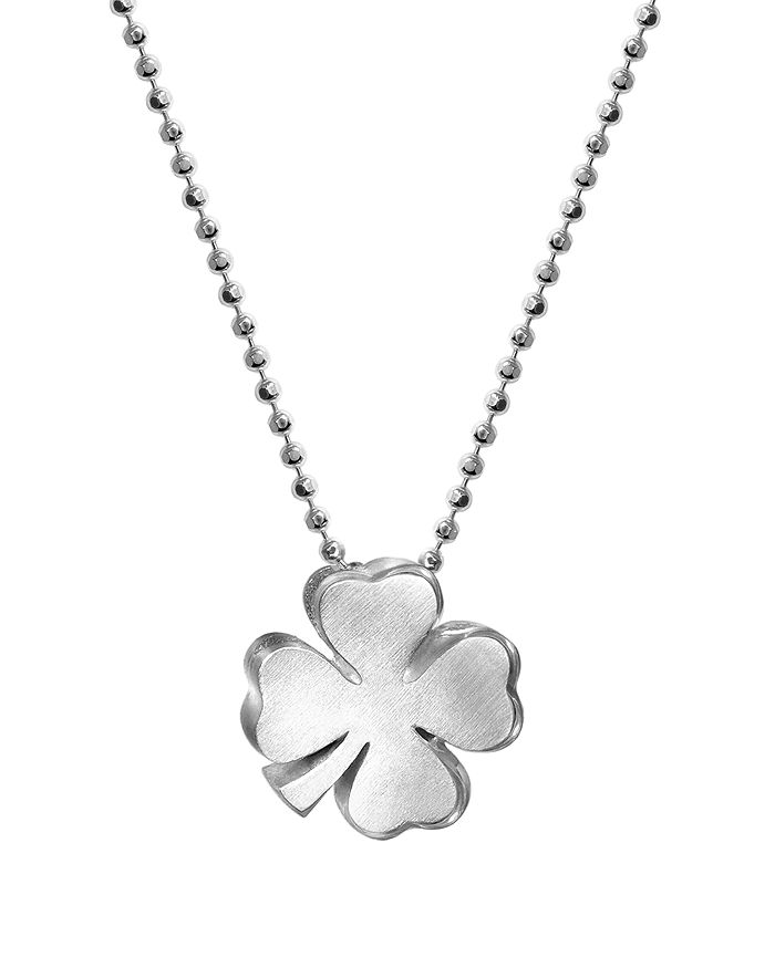 ALEX WOO STERLING SILVER LUCK CLOVER BLOOM NECKLACE, 16,NLUCKCL-16S