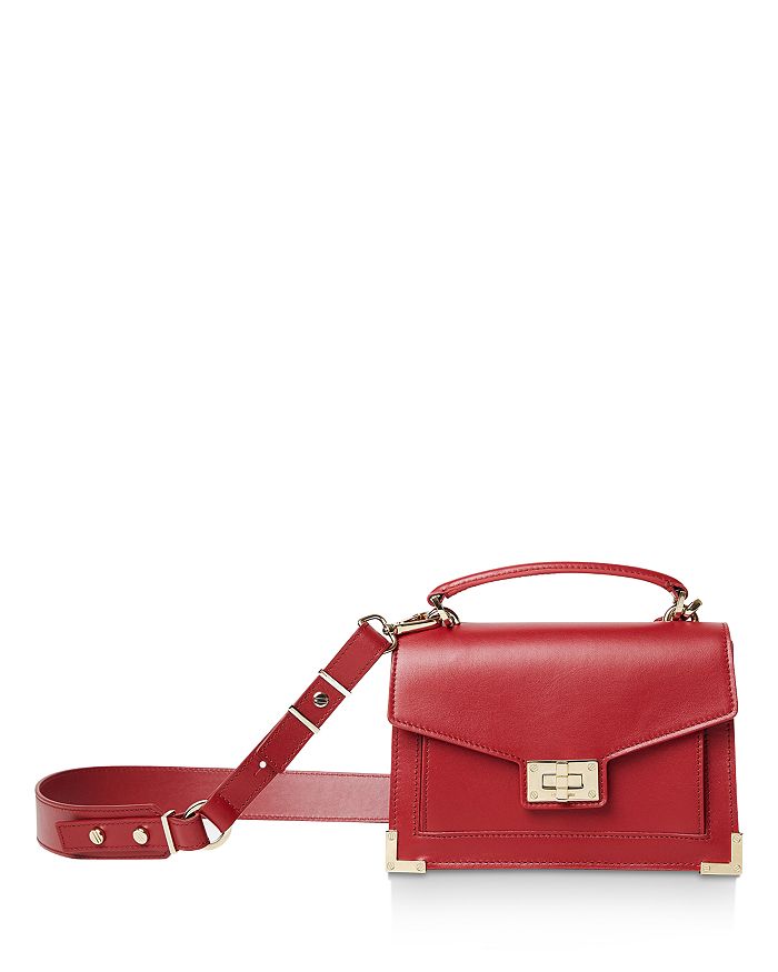 The Kooples Emily Small Leather Satchel In Burgundy