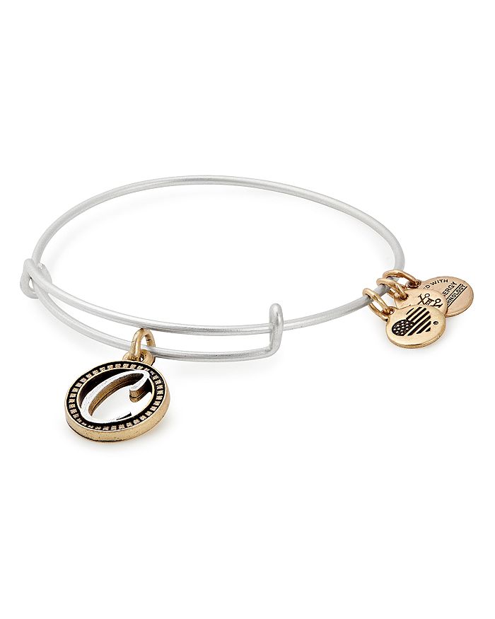 Alex And Ani Initial Two-tone Expandable Bracelet In Silver/c