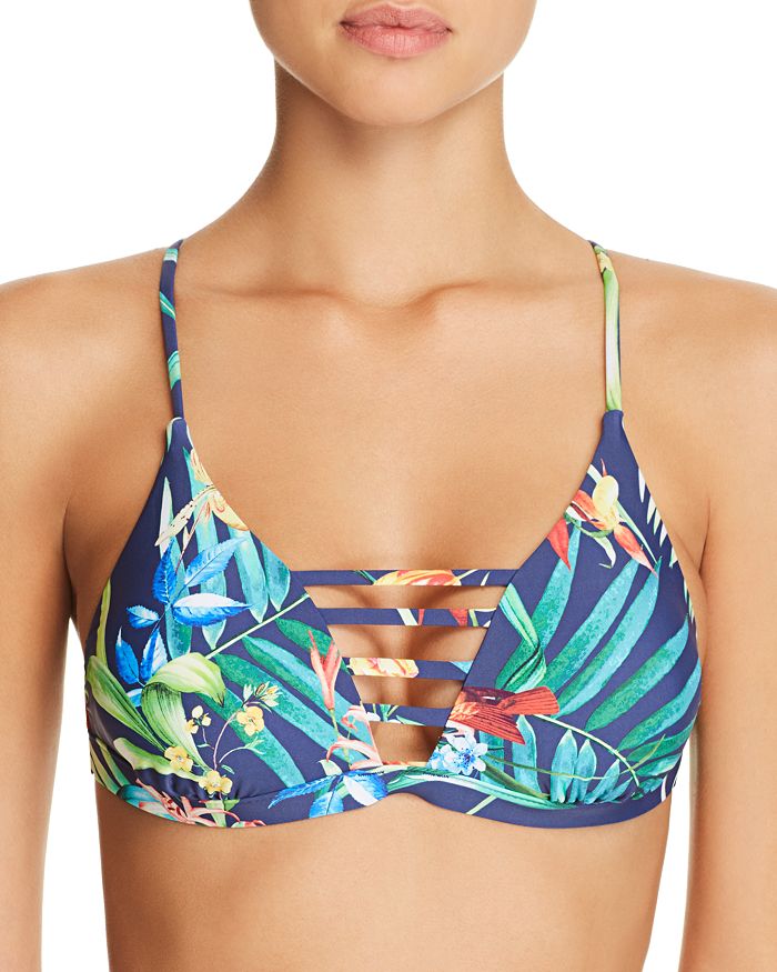 Lucky Brand Lush Leaf Reversible Bikini Top