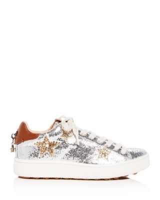 COACH Women's C1010 Star Glitter Lace Up Platform Sneakers