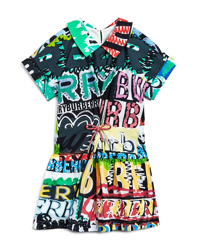 Burberry Girls Annabel Graffiti Logo Print Dress Little Kid