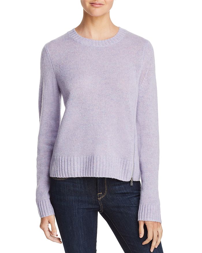 AQUA Zip Detail Donegal Cashmere Sweater - 100% Exclusive | Bloomingdale's