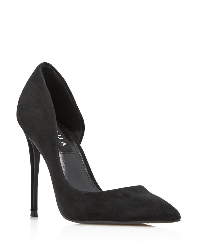 Aqua Women's Dion Half D'orsay High-heel Pumps - 100% Exclusive In Black Suede