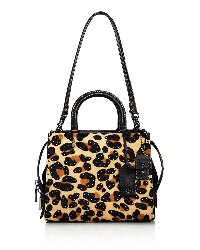 COACH Rogue Leopard Print Calf Hair Shoulder Bag | Bloomingdale's