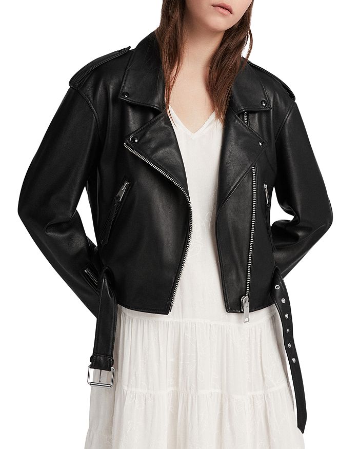 Allsaints anderson on sale leather biker jacket