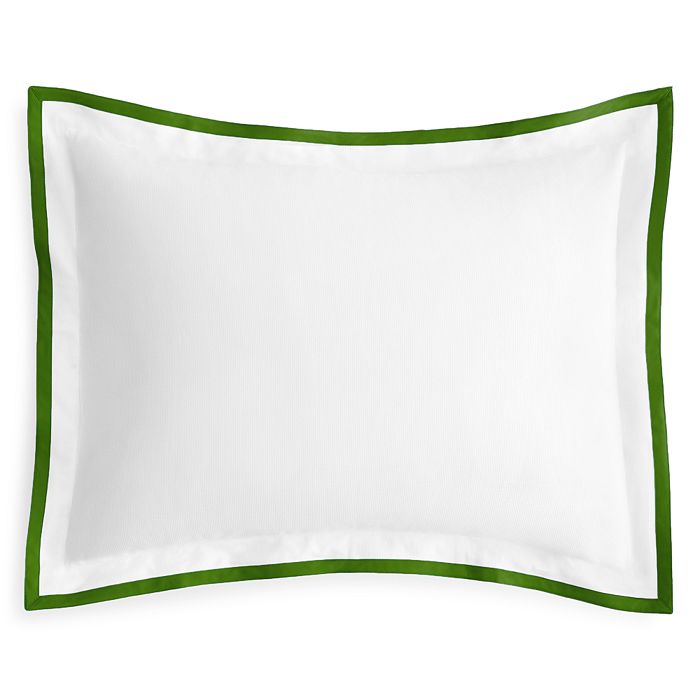 Peacock Alley Pique Tailored Standard Sham In White/green