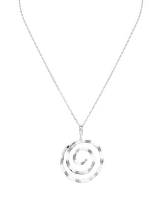Hammered Spiral Pendant Necklace, 17" 