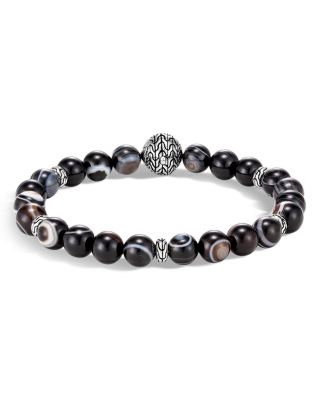 JOHN HARDY - Sterling Silver Classic Chain Banded Agate Bead Bracelet