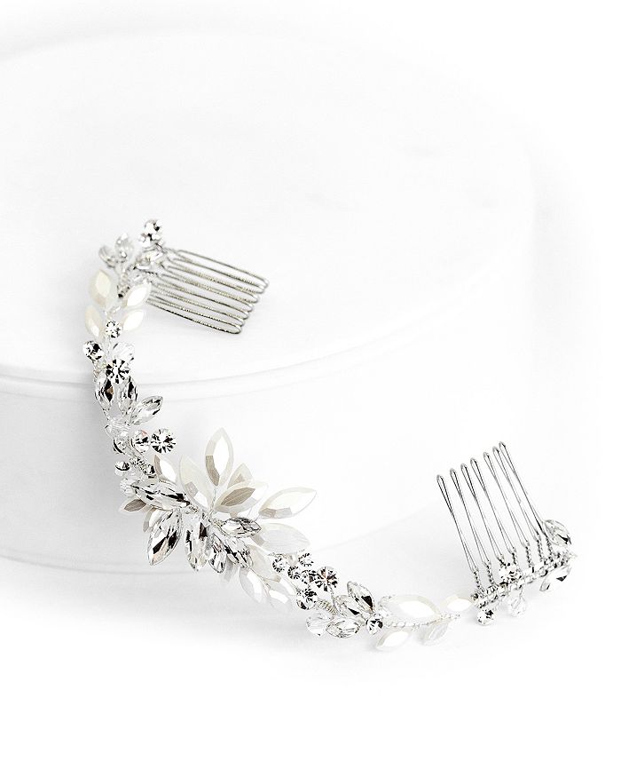 Brides And Hairpins Rhea Crystal Halo Comb In Silver
