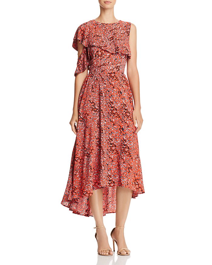 Maje Rivele Leopard Print High/Low Midi Dress | Bloomingdale's