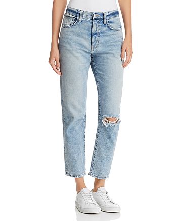 Current Elliott The Vintage Cropped Slim Boyfriend Jeans In 2 Year Destroy Rigid Indigo Bloomingdale S