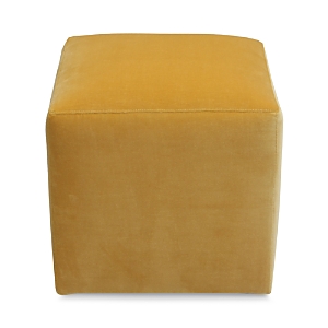 Bloomingdale's Artisan Collection Jax Velvet Cube Ottoman In Vance Mustard