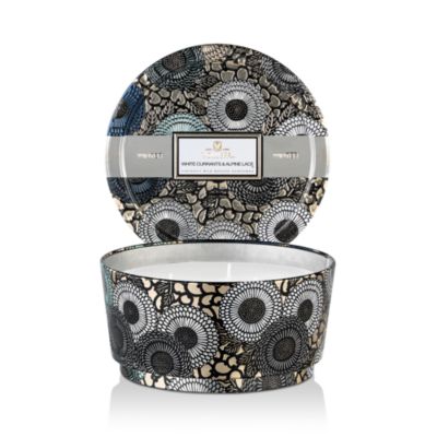 Voluspa - White Currants & Alpine Lace 3-Wick Pedestal Tin Candle, 12 oz.