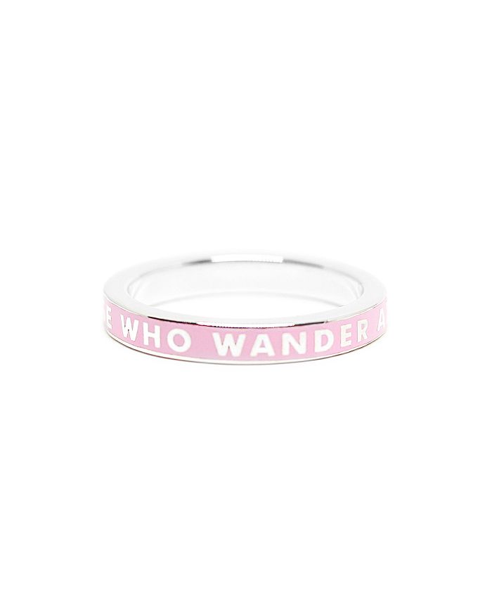 Jet Set Candy Message Ring In Pink/silver